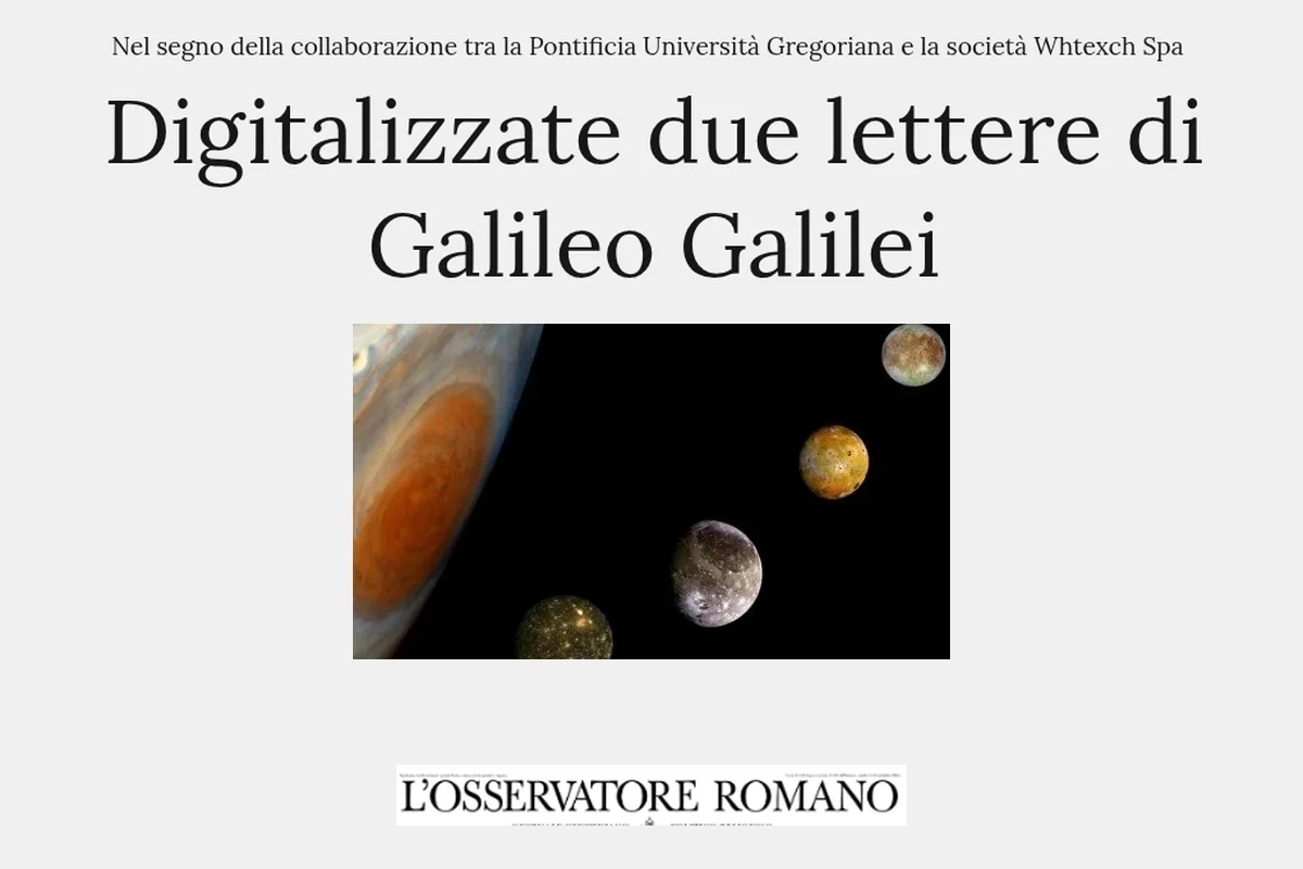 L'Osservatore Romano article on the digitisation of Galileo's letters