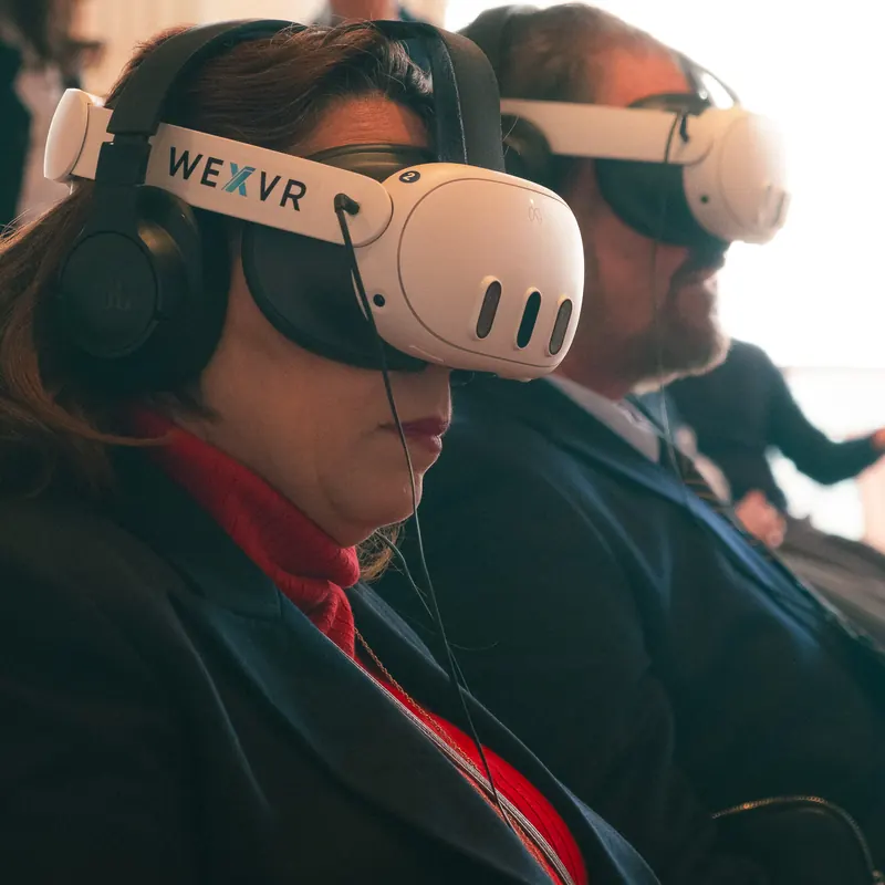 Guests using WEXVR headsets at Yacht Club de Monaco