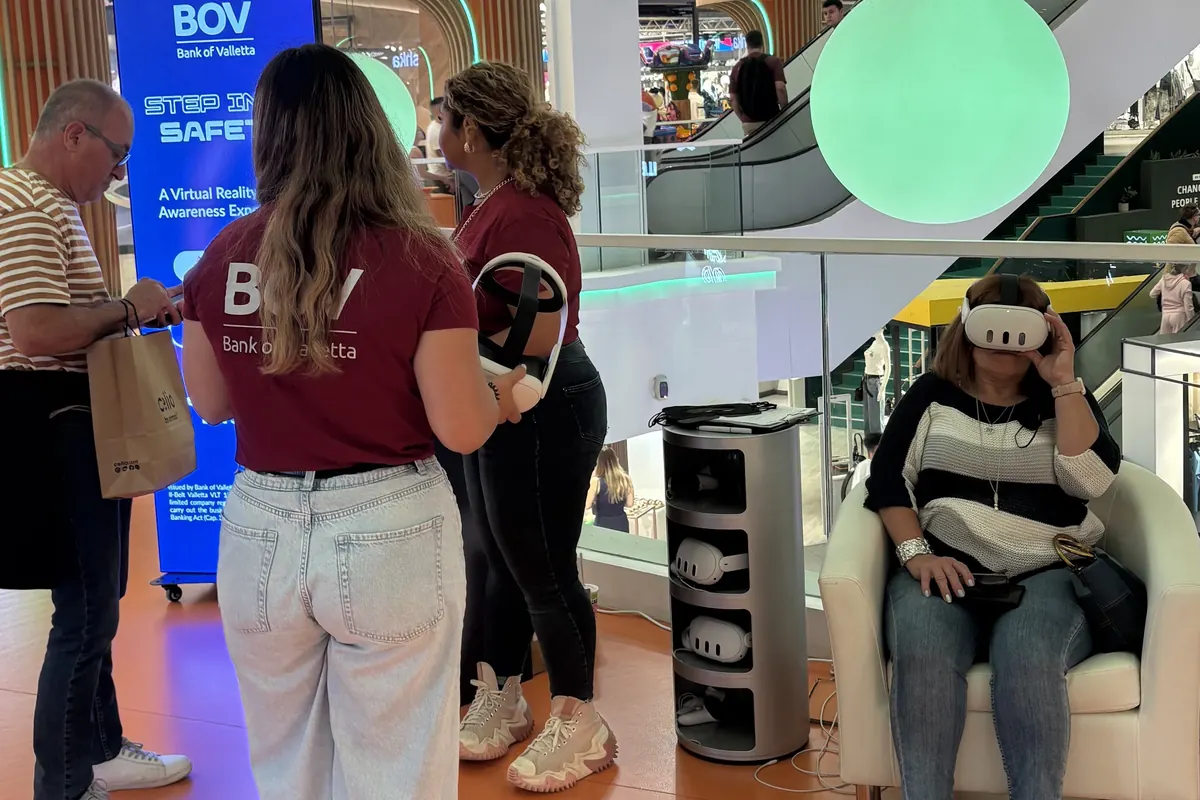 Bank of Valletta cyber-safety VR initiative at The Point shopping mall